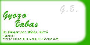 gyozo babas business card